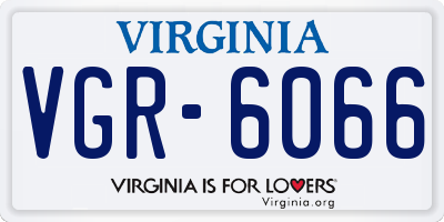 VA license plate VGR6066