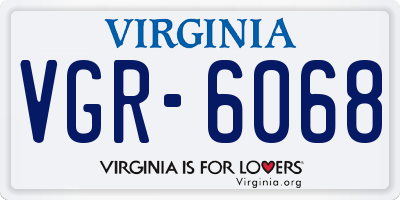 VA license plate VGR6068
