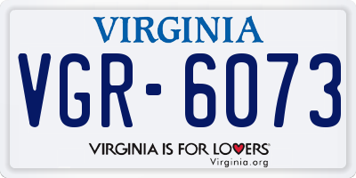 VA license plate VGR6073