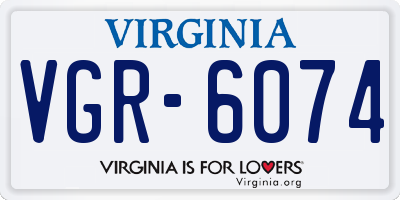VA license plate VGR6074