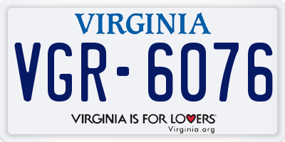 VA license plate VGR6076