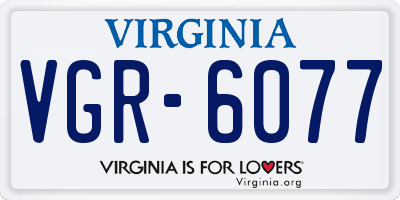 VA license plate VGR6077