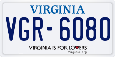 VA license plate VGR6080