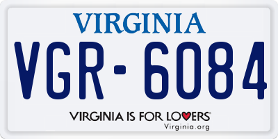 VA license plate VGR6084