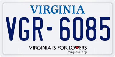 VA license plate VGR6085