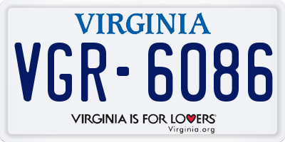 VA license plate VGR6086