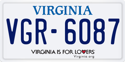 VA license plate VGR6087