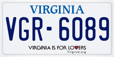 VA license plate VGR6089