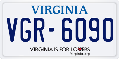 VA license plate VGR6090