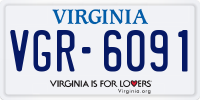 VA license plate VGR6091
