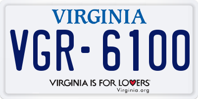 VA license plate VGR6100