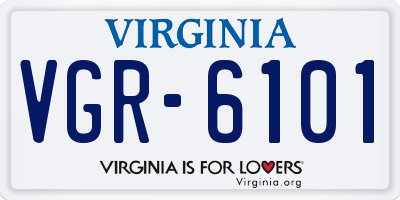 VA license plate VGR6101
