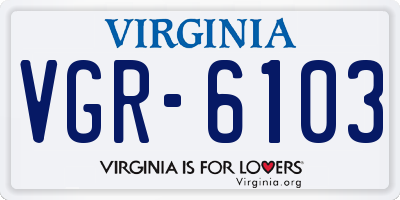 VA license plate VGR6103