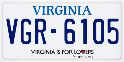 VA license plate VGR6105