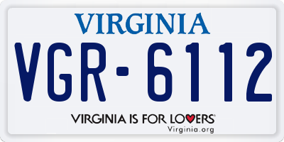 VA license plate VGR6112