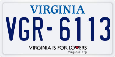 VA license plate VGR6113