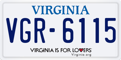 VA license plate VGR6115