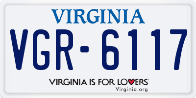 VA license plate VGR6117
