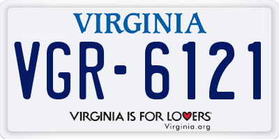VA license plate VGR6121