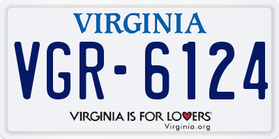VA license plate VGR6124