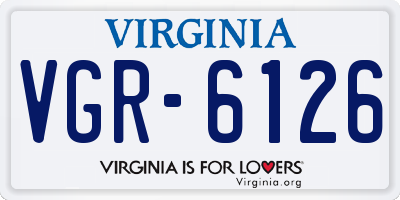 VA license plate VGR6126