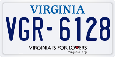 VA license plate VGR6128