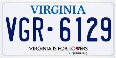 VA license plate VGR6129