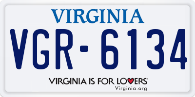 VA license plate VGR6134