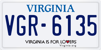 VA license plate VGR6135