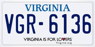 VA license plate VGR6136