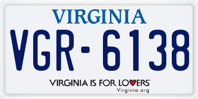 VA license plate VGR6138