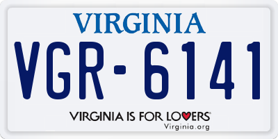 VA license plate VGR6141