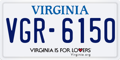 VA license plate VGR6150