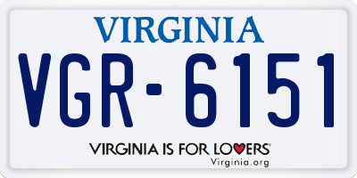 VA license plate VGR6151