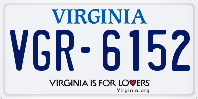 VA license plate VGR6152