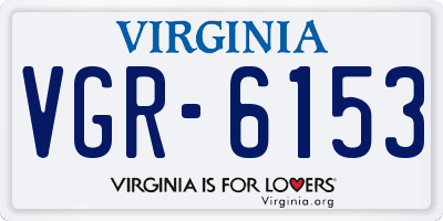 VA license plate VGR6153