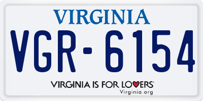 VA license plate VGR6154
