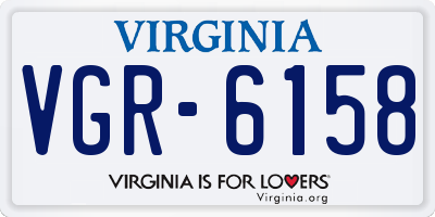 VA license plate VGR6158