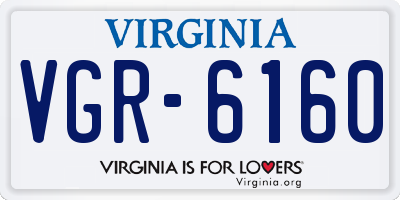 VA license plate VGR6160