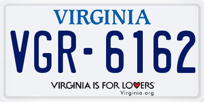 VA license plate VGR6162
