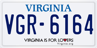 VA license plate VGR6164