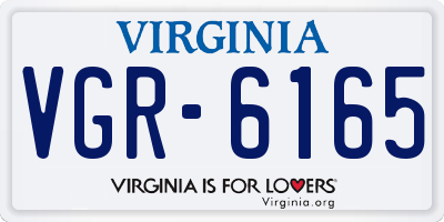 VA license plate VGR6165