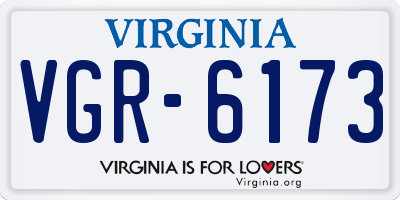 VA license plate VGR6173