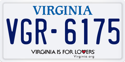 VA license plate VGR6175