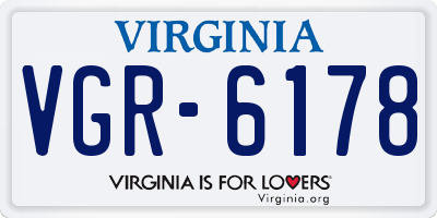 VA license plate VGR6178