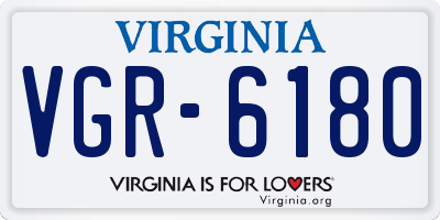 VA license plate VGR6180