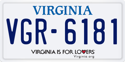 VA license plate VGR6181