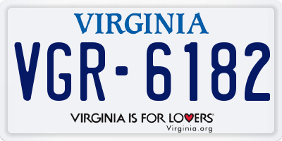 VA license plate VGR6182
