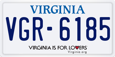 VA license plate VGR6185