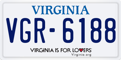 VA license plate VGR6188